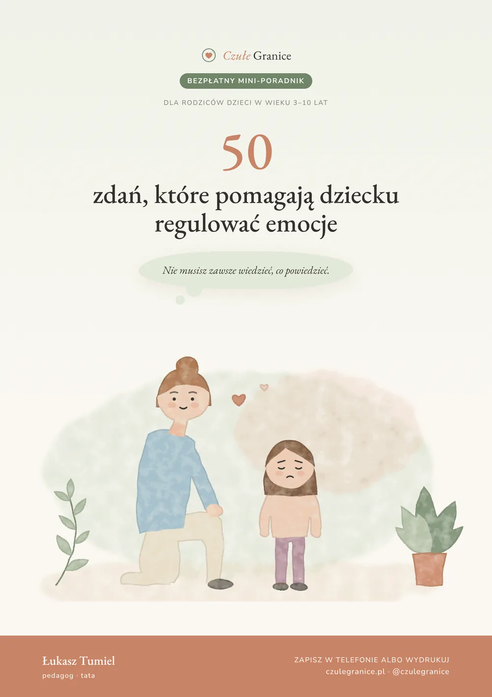 Okładka bonusu 50 zdań, które pomagają dziecku regulować emocje